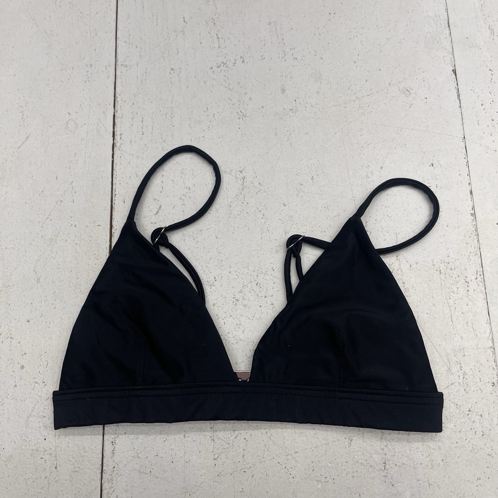 CDLP Solid Black Polyamide Triangle Bikini Top Wo… - image 1