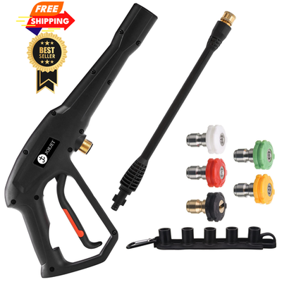 #ad JOEJET High Pressure Washer Replacement Gun with Jet Wand and 5 Gun Black $50.98