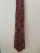 Vtg Men’s Tie Made Italy Red Paisley Strawbridge Clothier The Men’s Store Silk