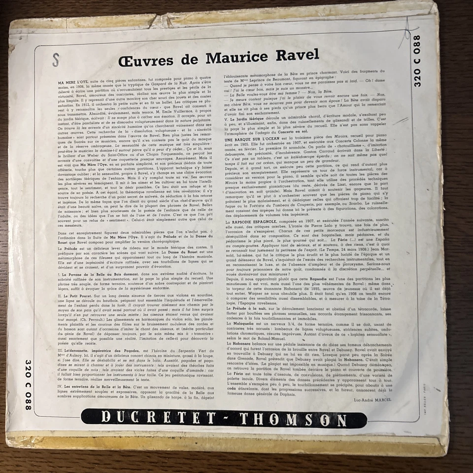 Ravel: Ma Mere L'Oye-Orch Du Theatre des Champs-Inghelbrecht ORIG FRENCH LP NM - Image 2 of 4
