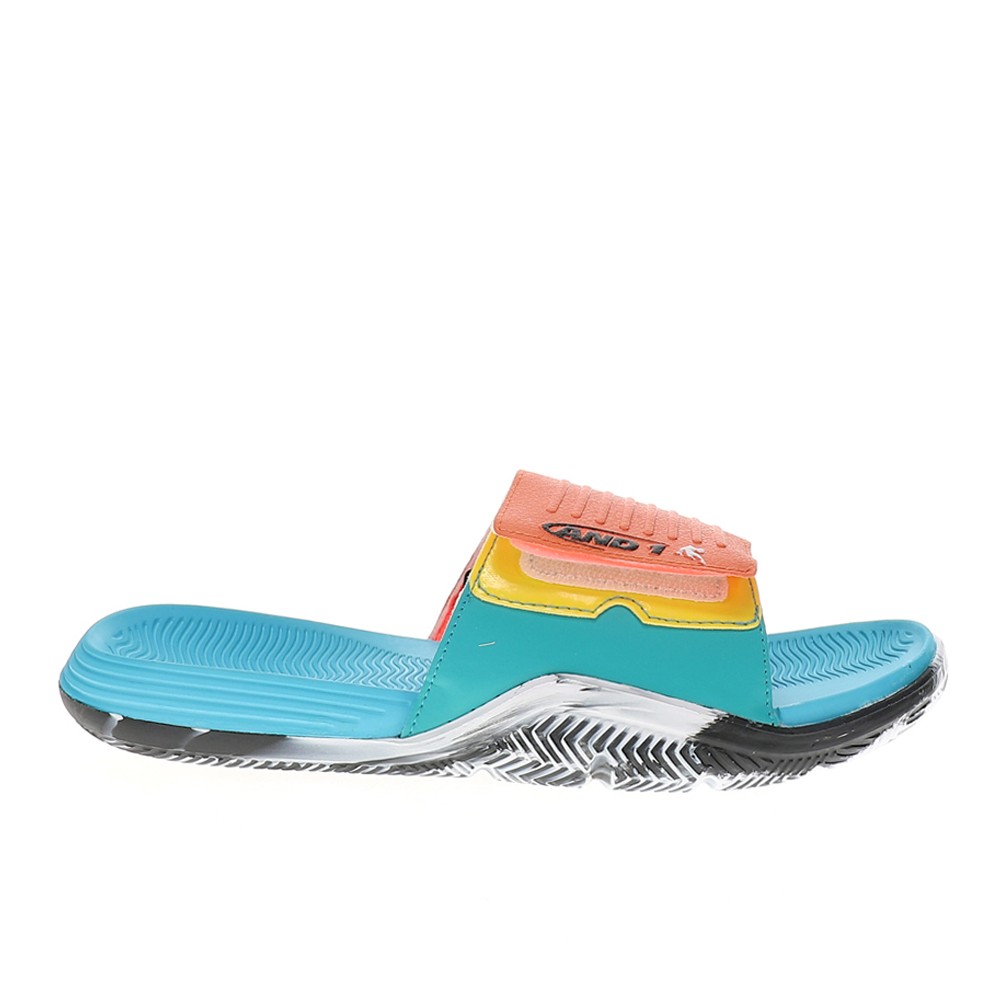 AND1 Nothing But Net Slide  Mens Blue, Orange Casual Sandals AD90117M-0Z