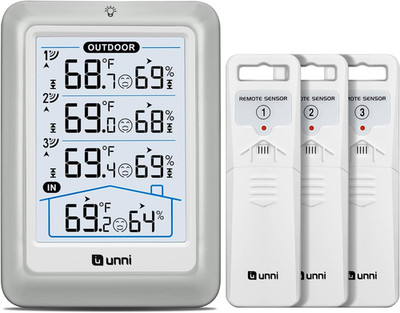 Indoor Outdoor Thermometer Wireless, 4.5 Inch Display Digital Hygrometer Thermom