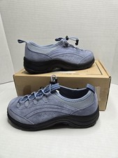 LL Bean Bayberry Blue Leather Outdoor Comfort Moccasin Shoes Women's 8