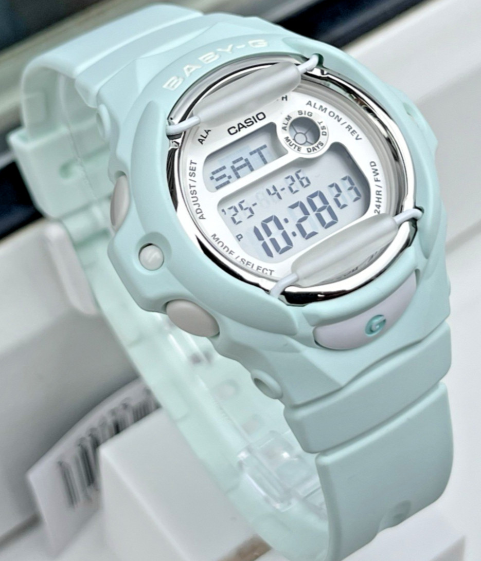 CASIO BABY-G BG-169U-3DR WOMENS AQUAMARINE DIGITAL ANALOGUE SILVER WHITE DIAL