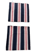 Pottery Barn Linen Pillow Cover Set of 2 24x24 White Red Blue