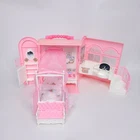 Vintage Barbie Bedroom Playset Pink Fold Up Carry Case Bed Furniture 1998