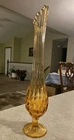 Fenton Art Glass Swung Vase THUMBPRINT Colonial Amber 16" Tall