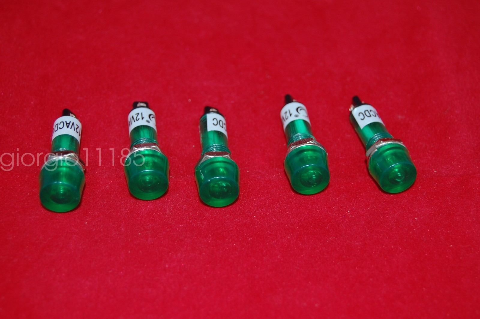 5 Pcs 24V AC/DC 10mm Green Panel Mounting plug in LED Pilot Lights ADP10