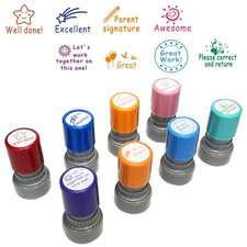 8 Pack Teacher Stamps Self Inking - Classroom Grading 8 Pcs, Awesome