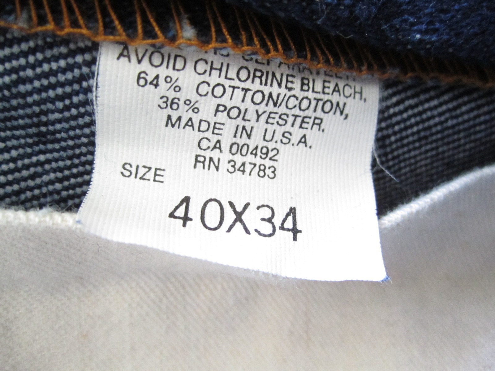 1980's Deadstock New Men Lee Rider Dark Blue Denim Jeans Sz 40x34 (USA) MP323 thumbnail 7