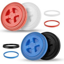 4 pcs 5 Gallon Gamma Seal Bucket Lid Set - BK BU WT RD - Food Grade