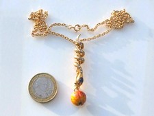 BEAU COLLIER ANCIEN en Plaqué or avec coulant SERPENT "NAHASH" et POMME / L 44cm