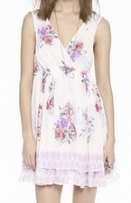 Free People Mini Dress Free Swinging Floral Sheer Boho Light Pink Small Charity