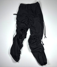 Shein Pants Women Medium Black Parachute Cargo Drawstring Ruched Streetwear