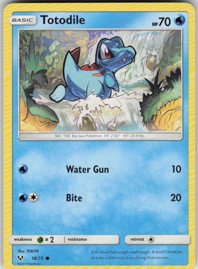Pokemon Totodile Common Shining Legends 18/73 NM