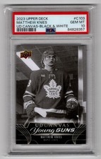 MATTHEW KNIES - 2023 UPPER DECK SERIES 1 YOUNG GUNS BLACK & WHITE CANVAS PSA10