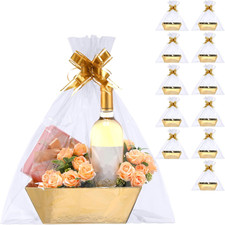 44 Pcs Basket for Gifts Empty Gift Basket Bulk Include 12 Cardboard Tray 12 Plas