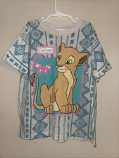 Vintage 1990s Disney Lion King Nala AOP Kids Tee Shirt Size Medium 10 12
