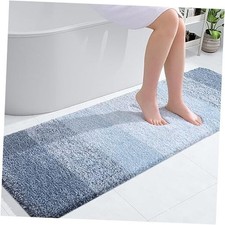 Bathroom Runner Rugs 59x20, Extra Soft Absorbent Microfiber 59" x 20" Blue