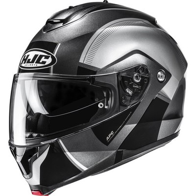 Motorrad Helm M - HJC C91N Jyn Klapphelm mit Sonnenblende schwarz-grau