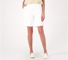 Denim  Co. "How Timeless" Stretch Two Pocket Shorts-White-XXS A601799 NEW