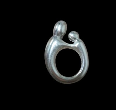 925 Sterling Silber Mutter und Kind Anhänger Charm - 2,44g - Muttertagsgeschenk