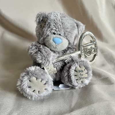 Me To You Tatty Teddy grau blaue Nase kleiner Bär 4'' 18. Geburtstag Schlüssel Geschenk selten