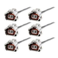 6pcs Female Fuel Injector Connector Electrical Plug Pigtail For Toyota Pickup 6pcs Female Fuel Injector Connector Electrical Plug Pigtail For Toyota Pickup