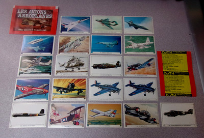 (20) 1978 LES AVIONS AEROPLANES TRADING CARD STICKERS 2+3/4'' SWITZERLAND PLANES