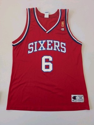 Julius Erving 76ers Sixers Champion Jersey 50th Gold NBA Vintage Mens 44 Large