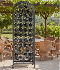 Wrought Iron Wine Rack, 18 Bottle Metal Wine Rack for Countertop Bar