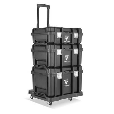 STAHLWERK Mobiler Werkzeugtrolley mit 3 Systemboxen Teleskopgriff 4 Lenkrollen