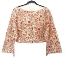 J. Crew Women's Organic  Cotton Top In Liberty Garden Of Life Fabric Size M Crop