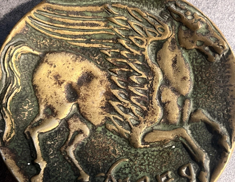 ancienne statue sculpture vide poche baguier bronze MAX LEVERRIER pégase cheval - Photo 2/4