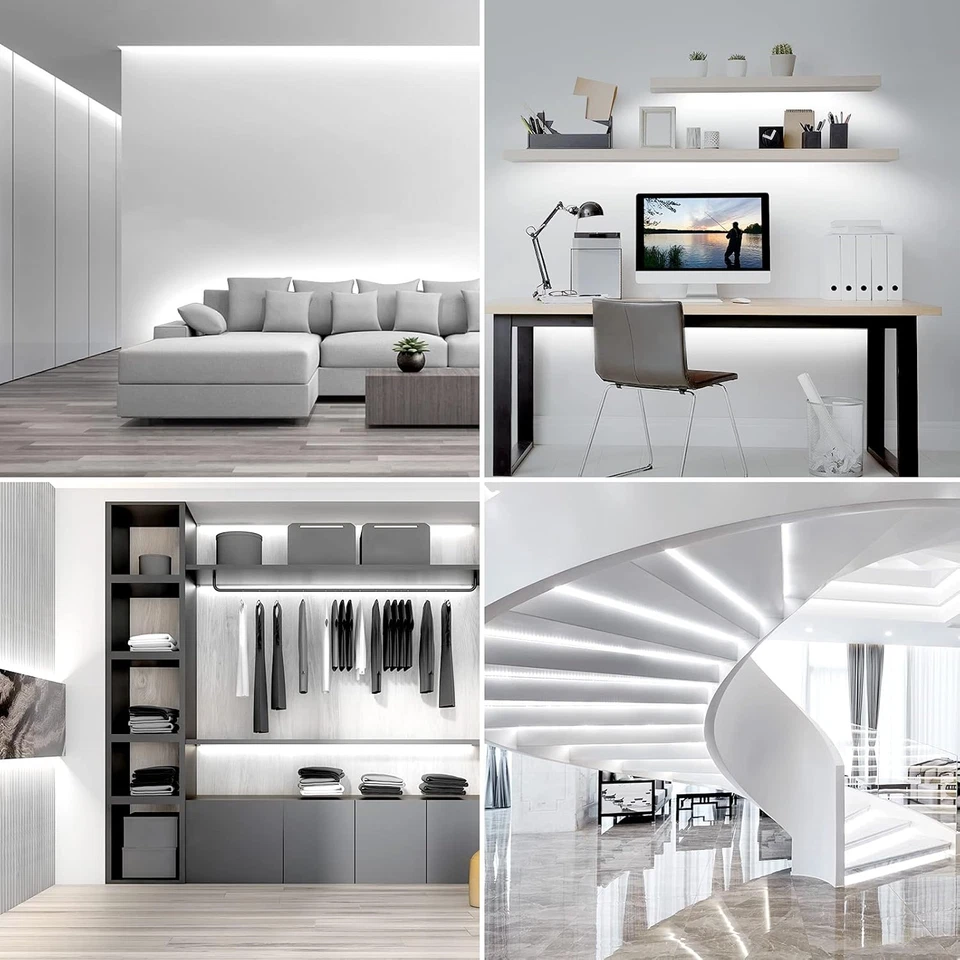 Tira de luces LED Lepro blanca, luces de tocador regulables de 16,4 pies, 6000K súper brillante L Foto 4 de 4