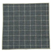Gascoigne Pocket Square Wool Green Window Pane Check