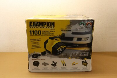#ad Champion Power Equipment 1100 lb. Portable 120V Electric Winch Kit Pulling amp; Li $260.99