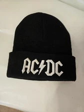 AC/DC Rock Band Skully Black With White Logo Iconic Classic Music Fans