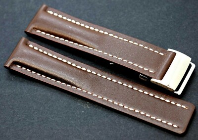 fits Breitling Navitimer Leather  watch Strap 22/24mm HANDMADE