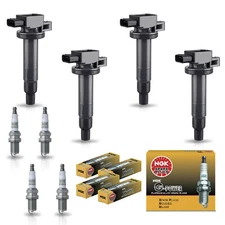 4 Ignition Coil & 4 NGK Platinum Spark Plug for Toyota Echo 2000-2005 1.5L UF316