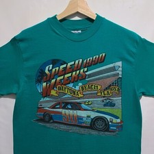 Vintage 90s Speed Weeks Daytona Racing NASCAR T Shirt Size Medium Made In USA
