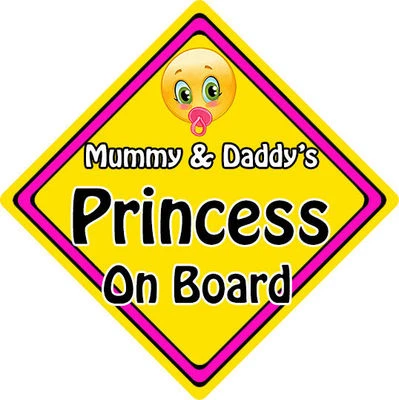 CAR SIGNS DIRECT Baby an Bord Emoji Autoschild ~ Mamas & Papas Prinzessin