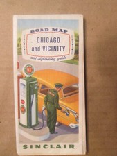 Sinclair Map of Chicago and Vicinity  1951