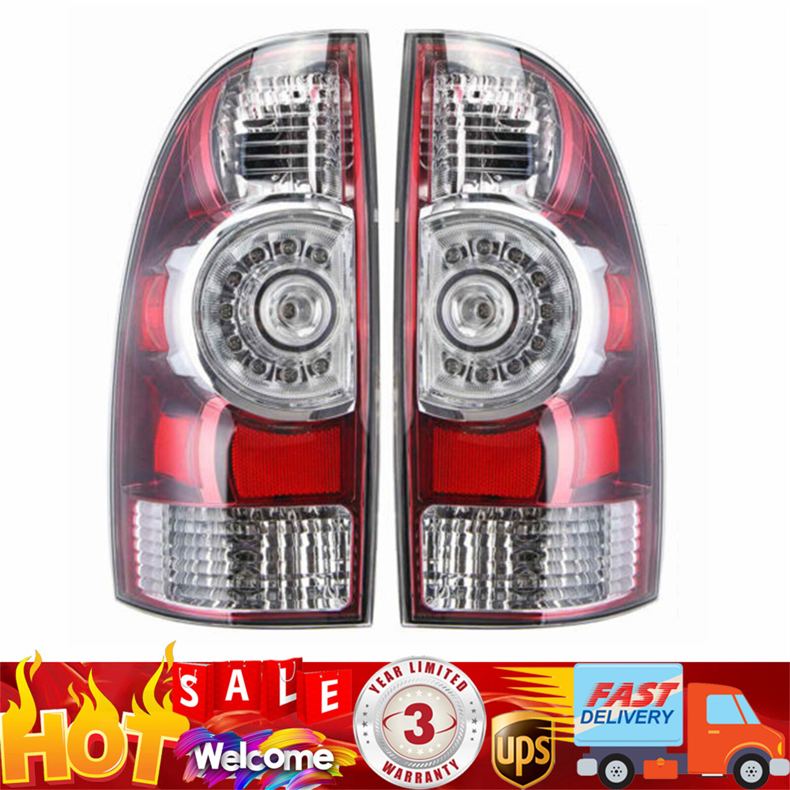 Tail Light Driver Passenger Side Rear Brake Lights Fit 2005-2015 Toyota Tacoma E - Foto 6