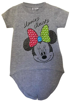 Disney Minnie Mouse Filles T-Shirt, Personnages Imprimé Coton Été Queue Haut - Photo 1/3