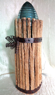 Saguaro Cactus Wood Ribs Hand Crafted Unique Floor Table Lamp   26'' Tall  9'' Dia