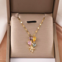Goldene Halskette Mit Ballon AnhäNger Und Zirkonia – Edler Damen Schmuck