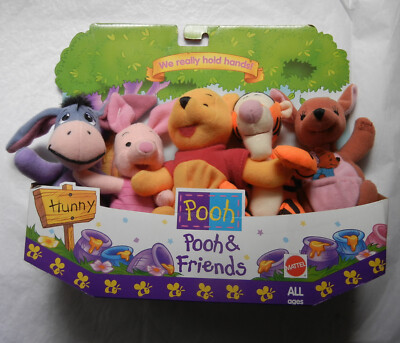 1997 Rare Mattel Pooh & Friends Set of 5 Plush Characters That