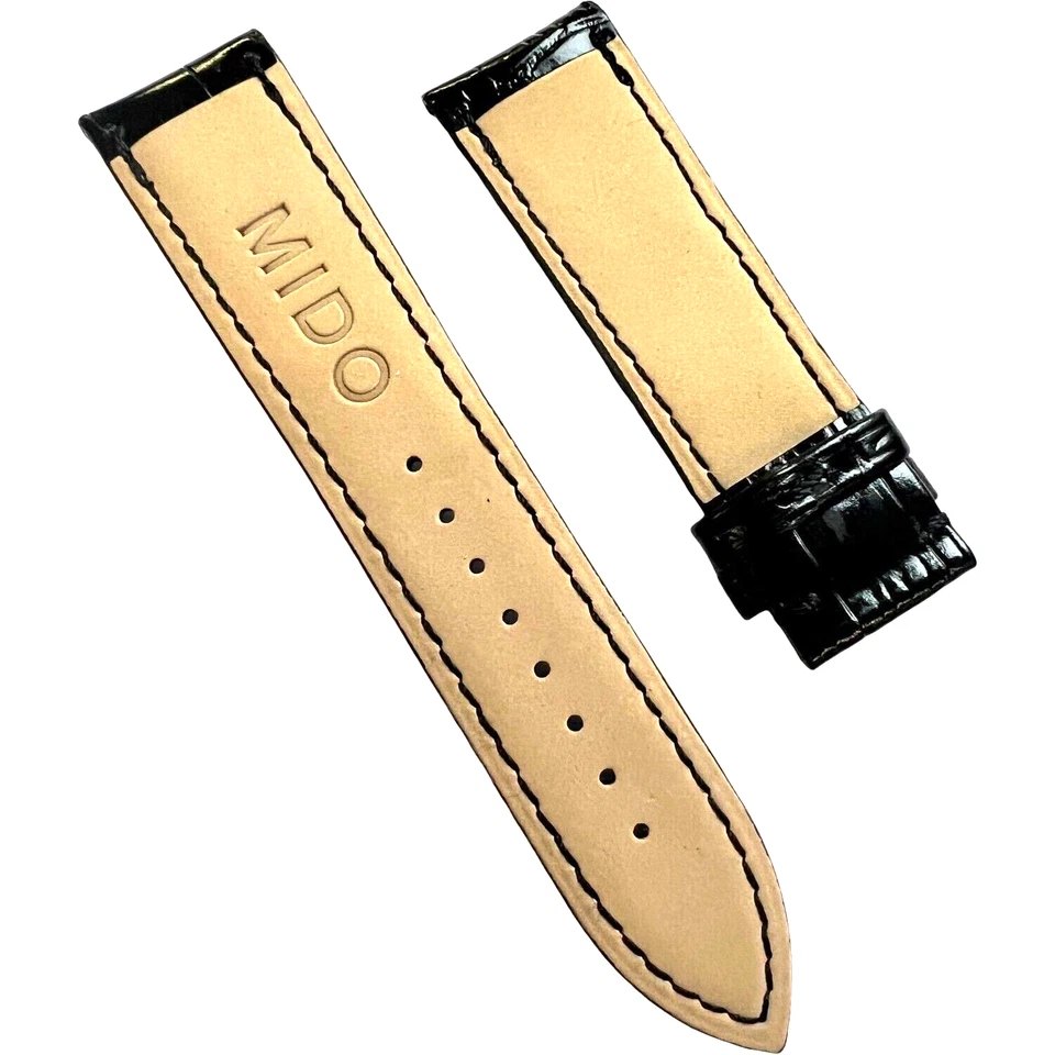 MIDO - PULSERA - CUERO GENUINO - 22 x 22MM - NEGRO - NOS Foto 2 de 2