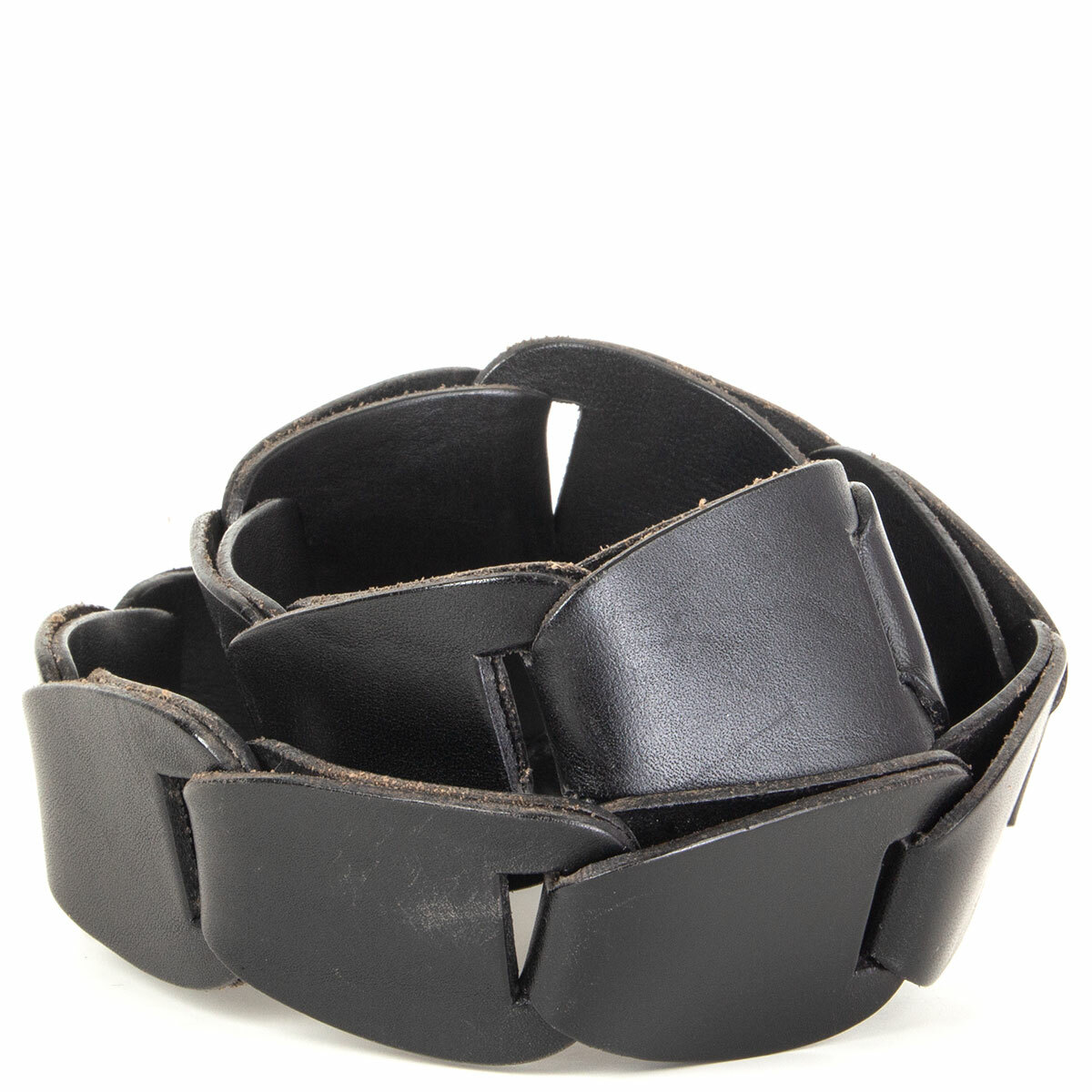 61843 auth GUCCI black leather INTERTWINED Belt 80 / 32 | eBay
